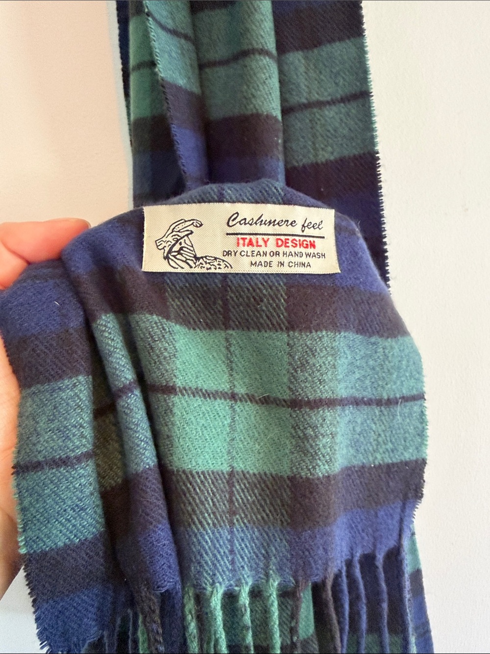 Classic Green & Navy Plaid Scarf